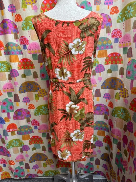 Women's Sleeveless Tropical Dress. Large? - Picture 5 of 8